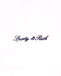 Short en éponge Signature Logo - Blanc/Bleu marine