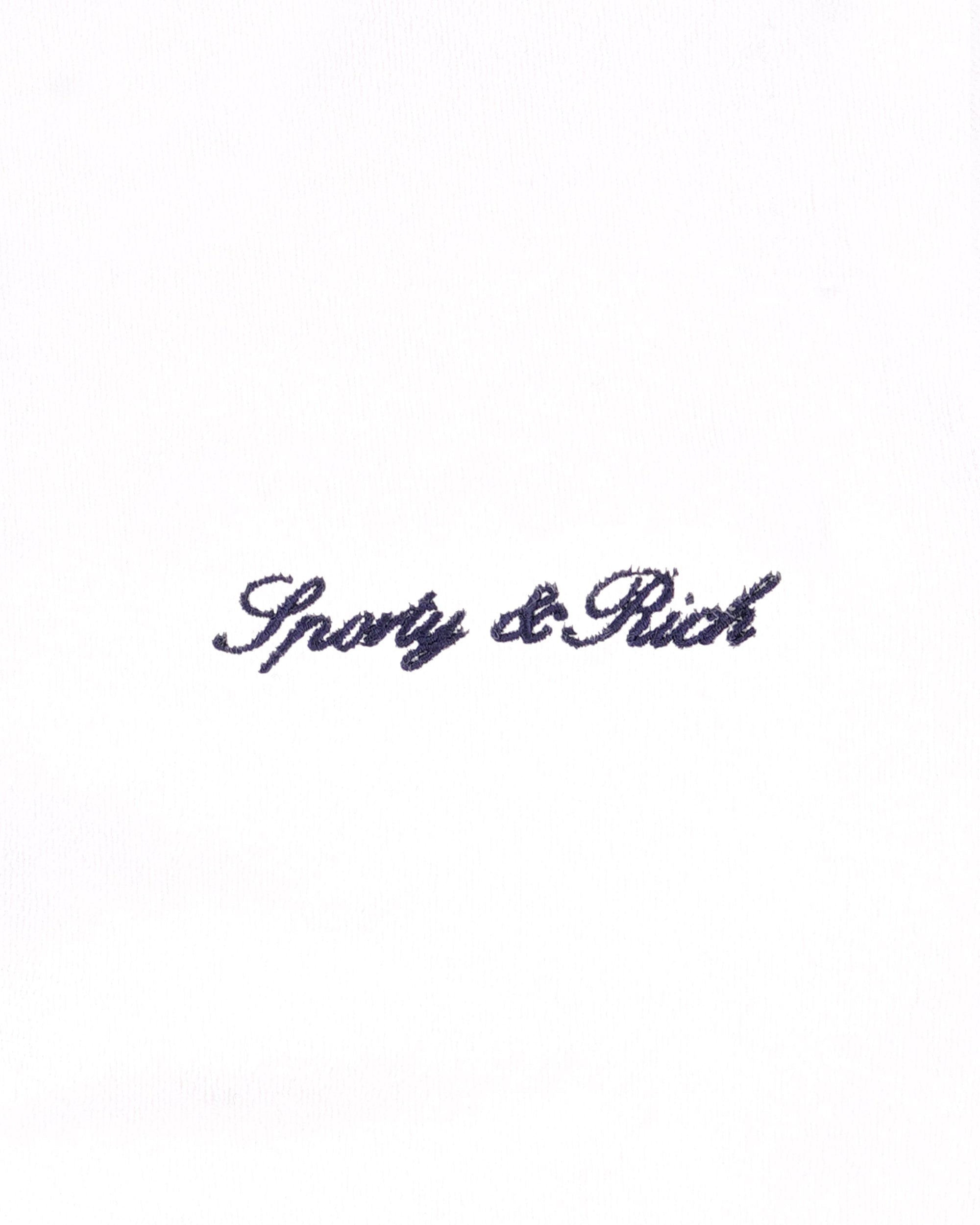 Short en éponge Signature Logo - Blanc/Bleu marine