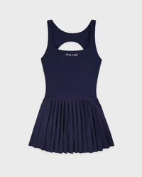 Robe de tennis Signature Logo - Bleu marine/Blanc