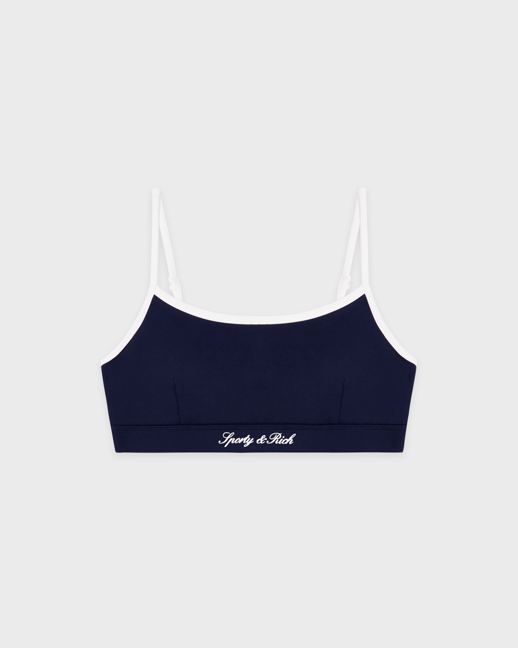 Soutien-gorge de sport Signature Logo - Bleu marine/Blanc