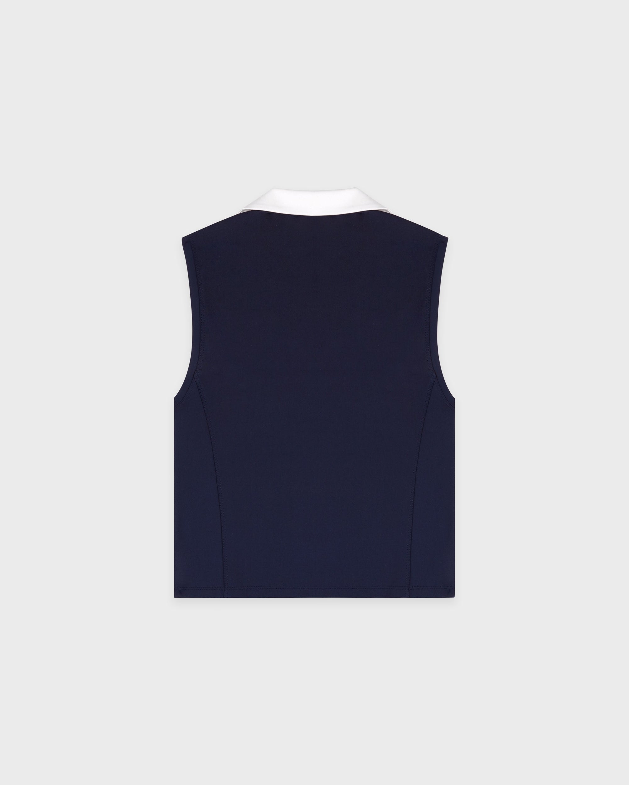 Gilet polo de sport avec logo Signature - Bleu marine/Blanc