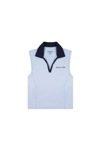 Gilet polo de sport à logo Signature - Ciel & Bleu Marine