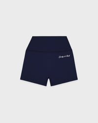 Short de cycliste mini Signature Logo - Bleu marine/Blanc