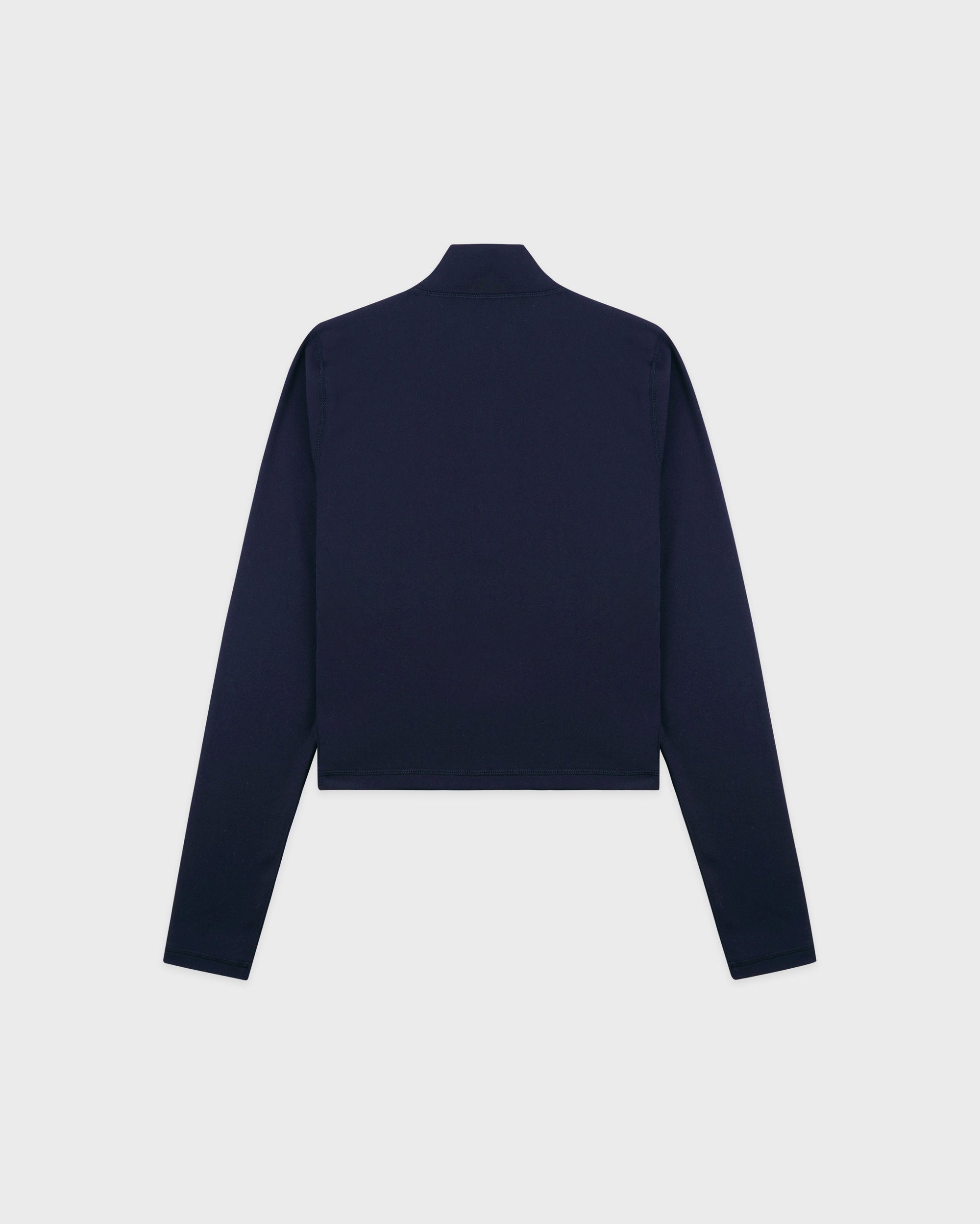 Pull de sport à fermeture éclair quart de longueur Signature Logo - Bleu marine