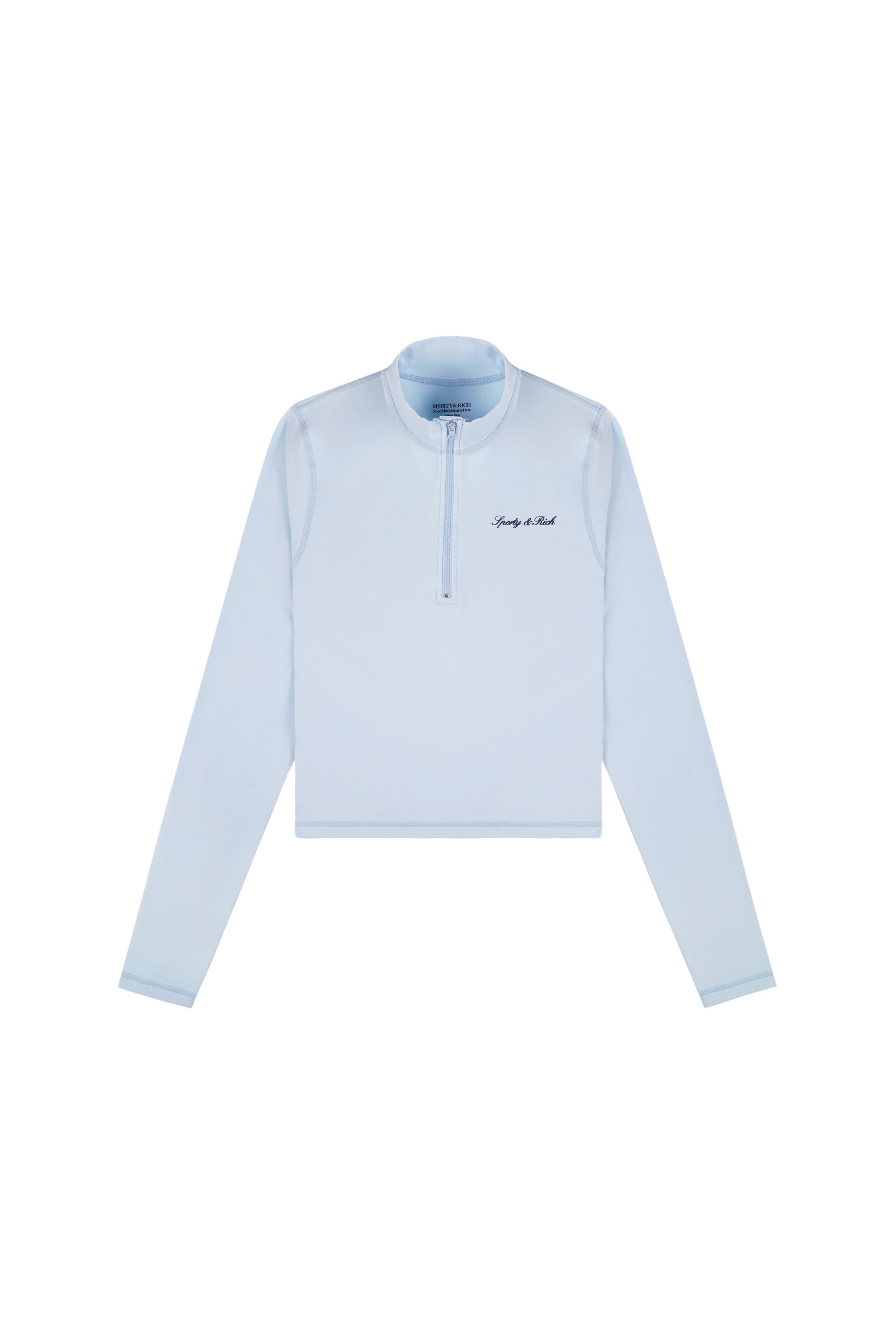 Pull de sport à col zippé Signature Logo - Ciel