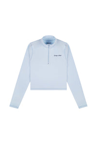 Pull de sport à col zippé Signature Logo - Ciel