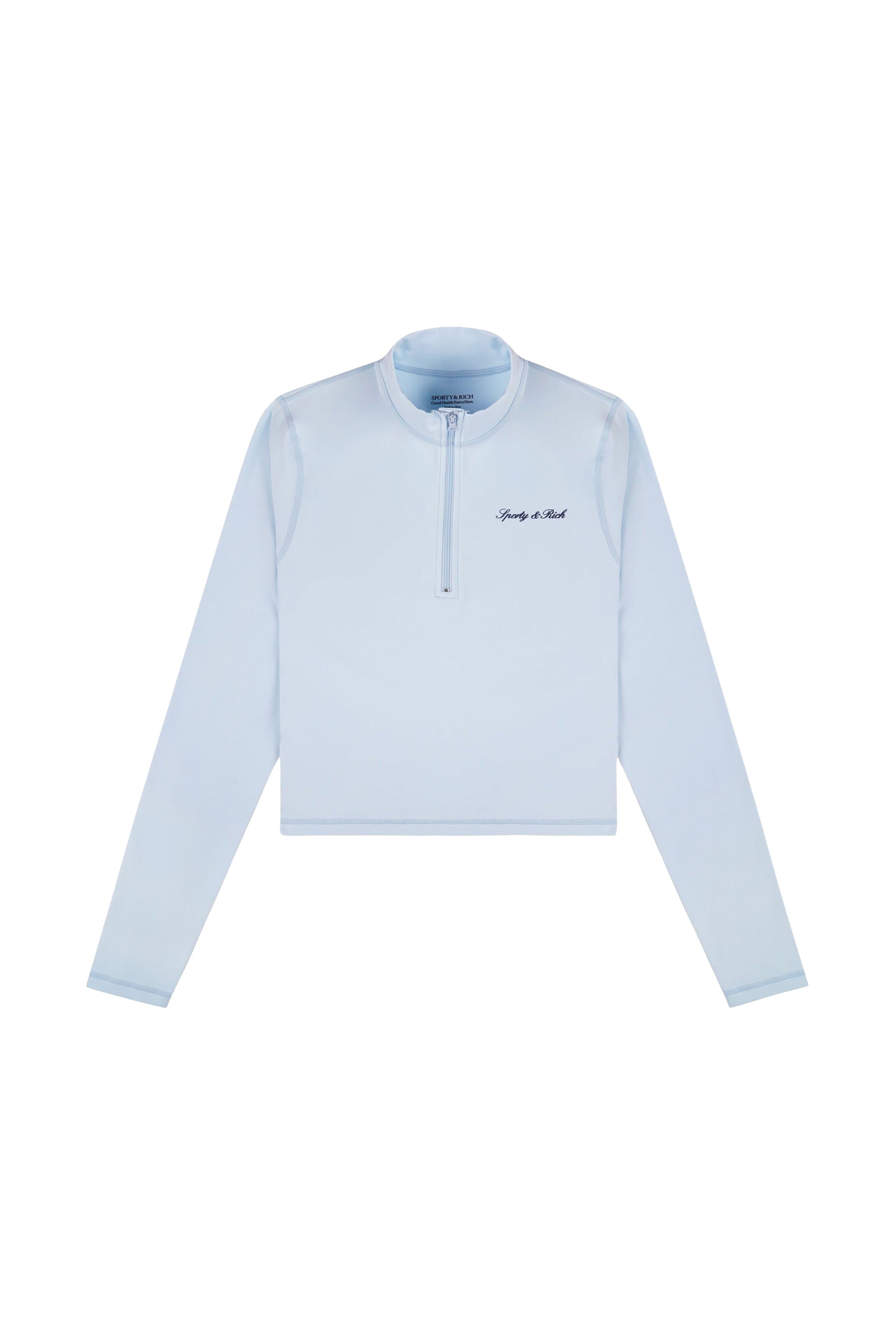 Pull de sport à col zippé Signature Logo - Ciel