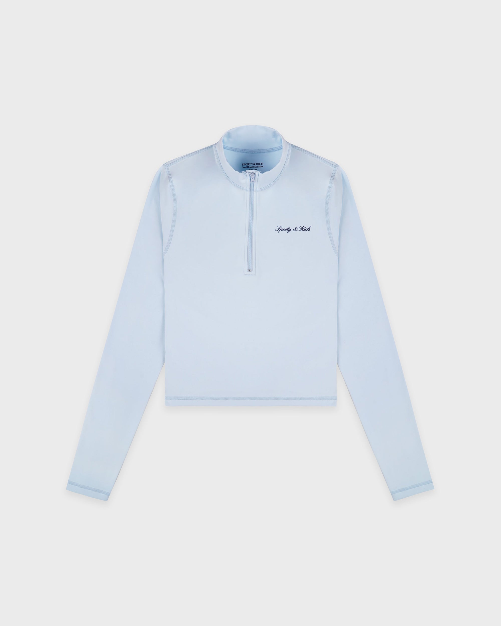 Pull de sport à col zippé Signature Logo - Ciel