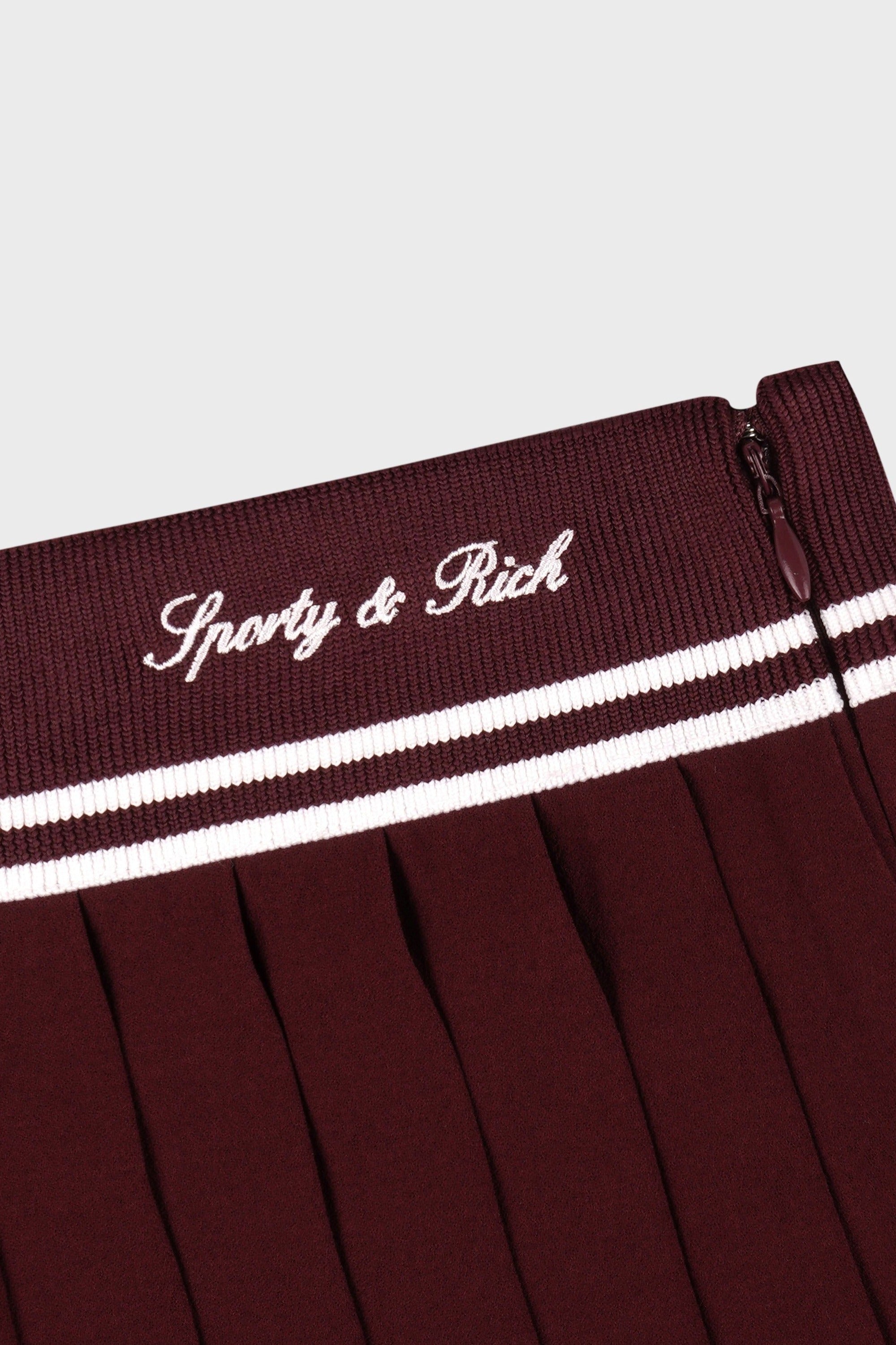 Signature Logo Abigail Skirt - Bordeaux & White