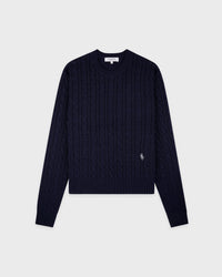 Pull SRC à torsades - Bleu marine foncé
