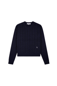 Pull SRC à mailles torsadées - Bleu Marine Foncé
