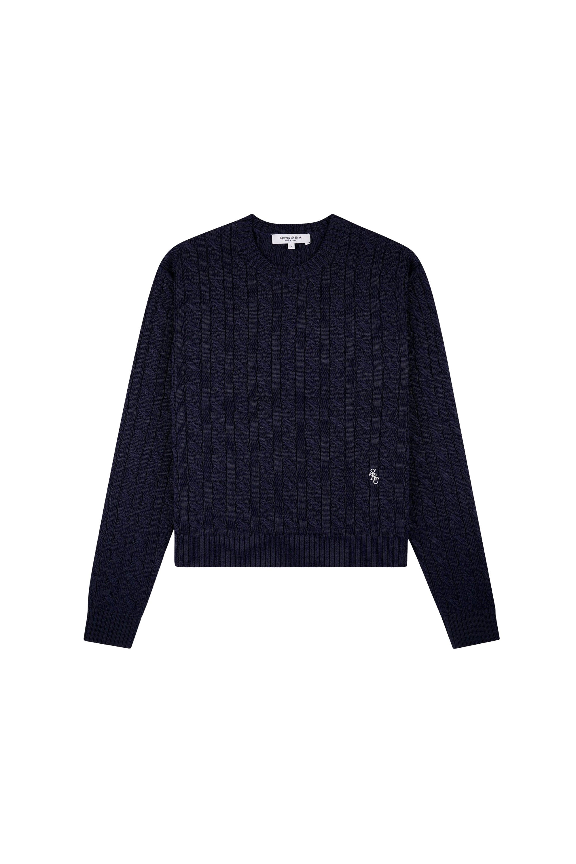 Pull SRC à mailles torsadées - Bleu Marine Foncé