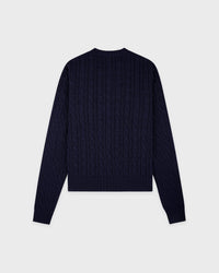 Pull SRC à torsades - Bleu marine foncé