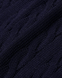 Pull SRC à torsades - Bleu marine foncé