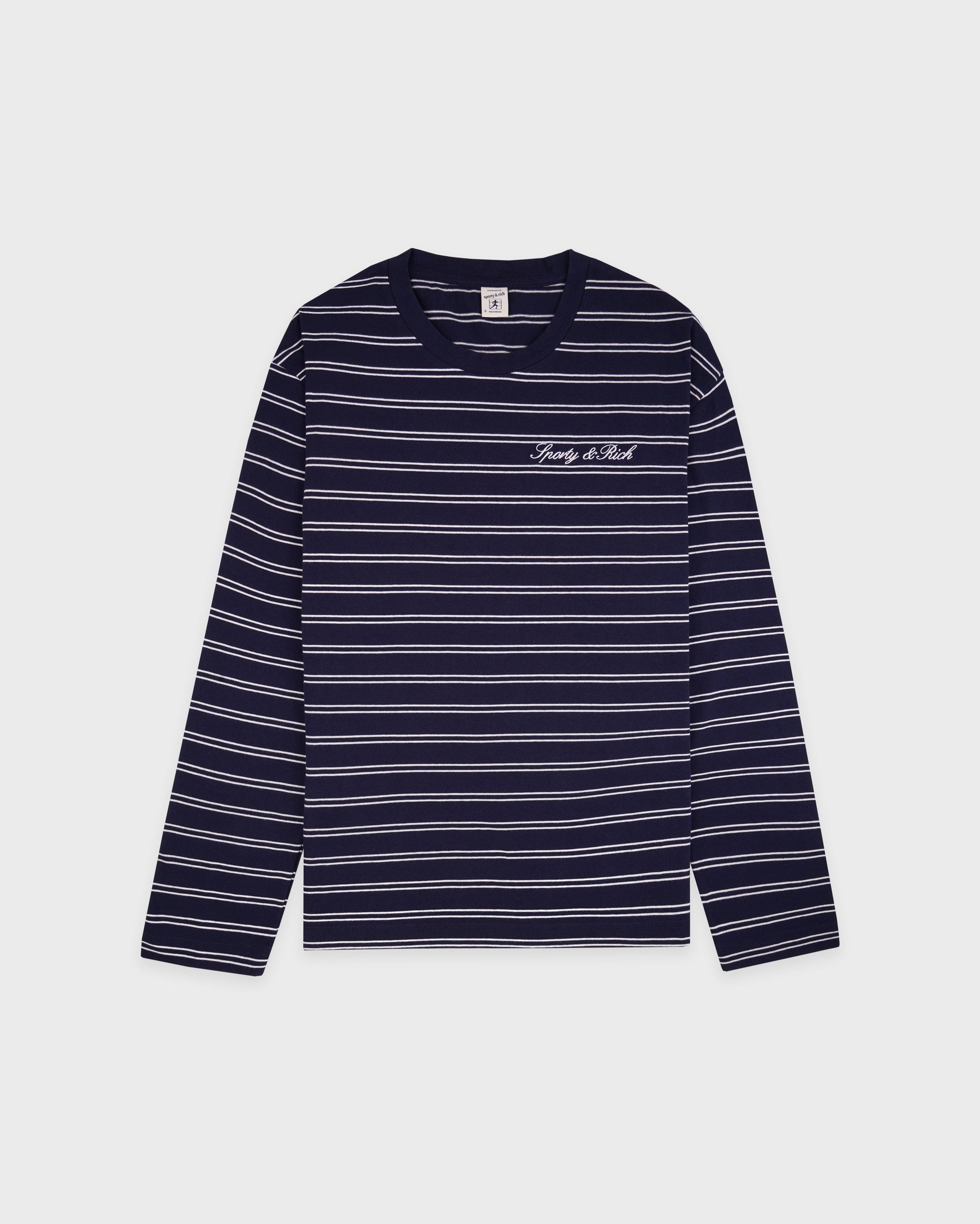 T-shirt à manches longues Signature Logo Easy - Bleu marine foncé