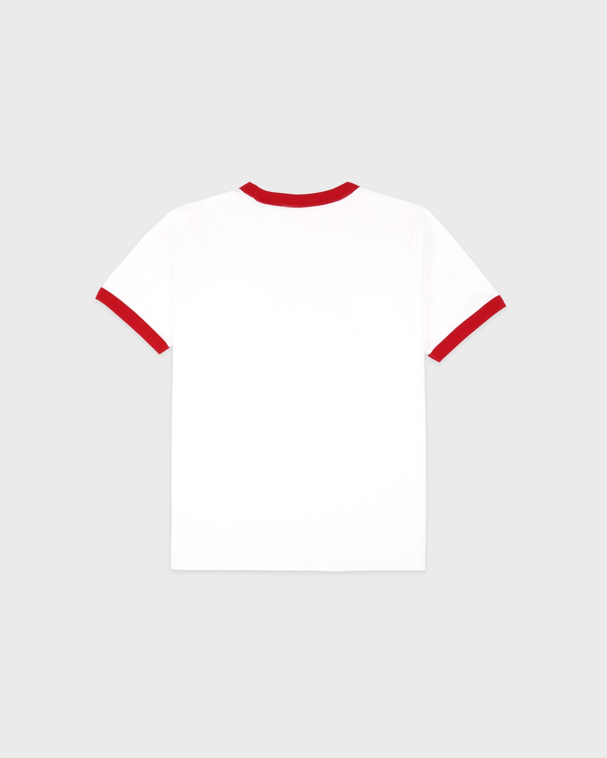 T-shirt à col resserré California Emblem - Blanc/Rubis