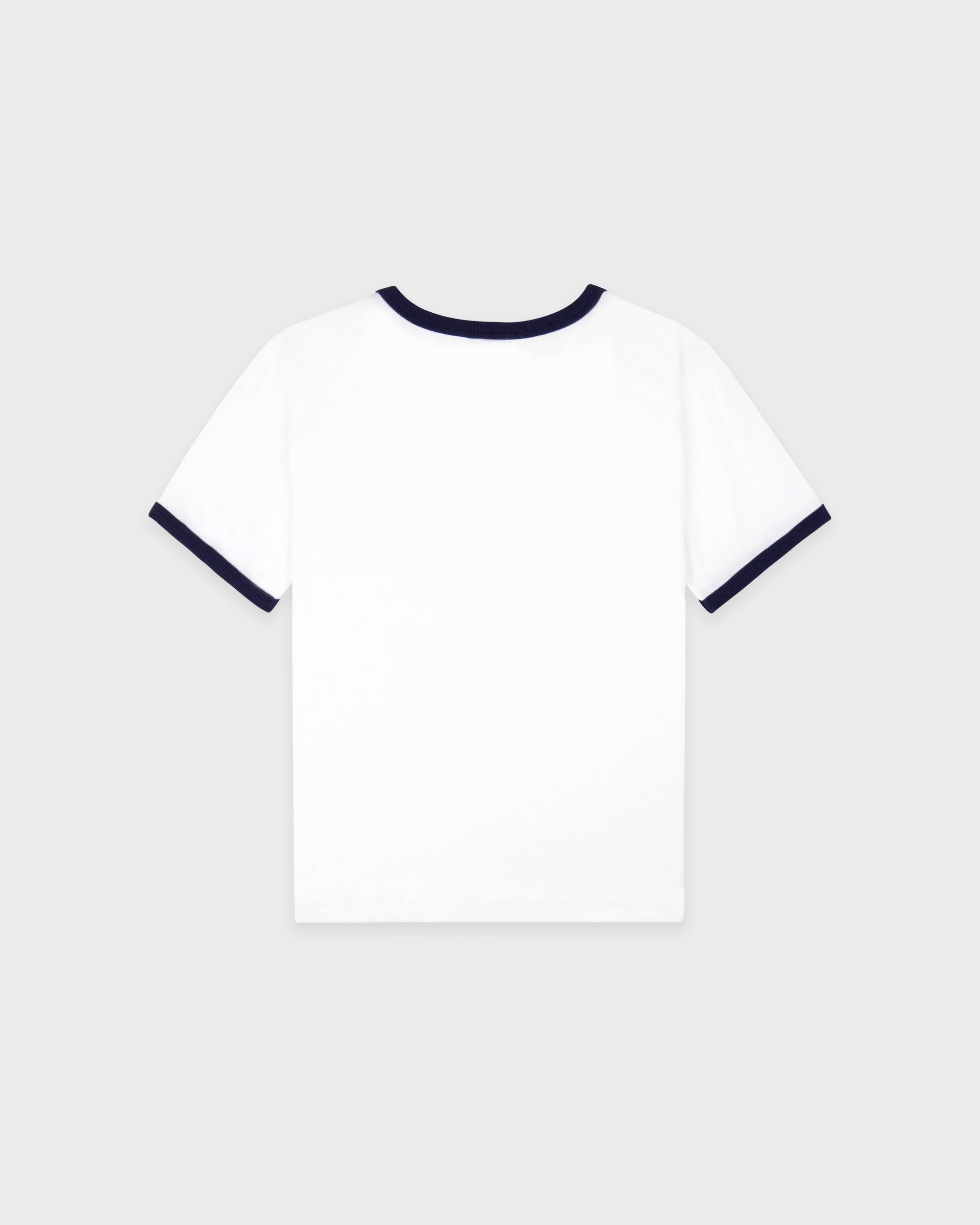 T-shirt à col rond et bordures « California Emblem » - Blanc/Bleu marine foncé