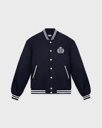 Veste universitaire oversize H&W Crest - Bleu marine foncé