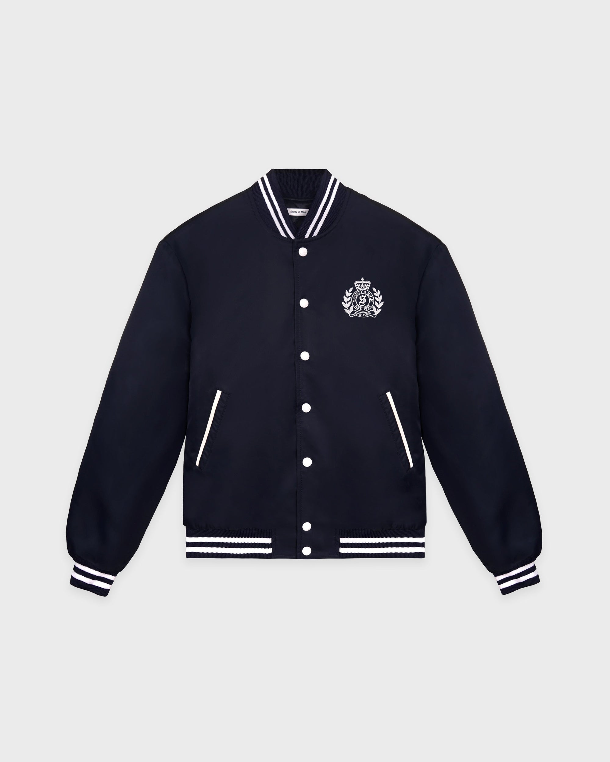 Veste universitaire oversize H&W Crest - Bleu marine foncé