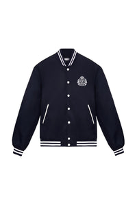 H&W Crest Oversized University Jacket - Dark Navy Blue