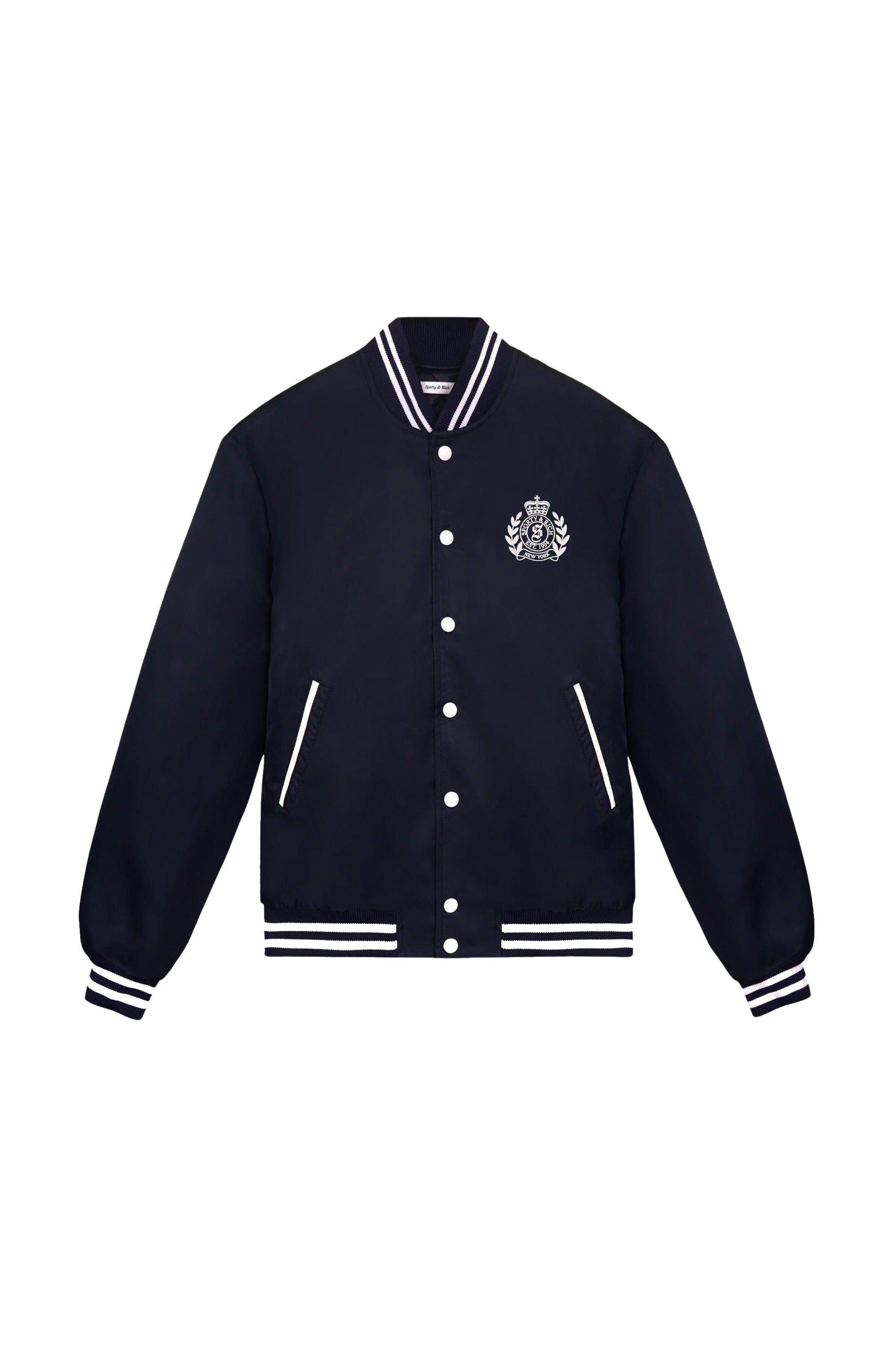 H&W Crest Oversized University Jacket - Dark Navy Blue