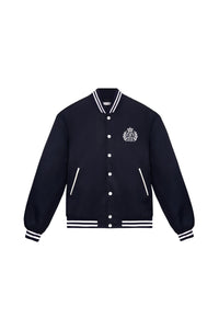 Veste universitaire oversize H&W Crest - Bleu Marine Foncé