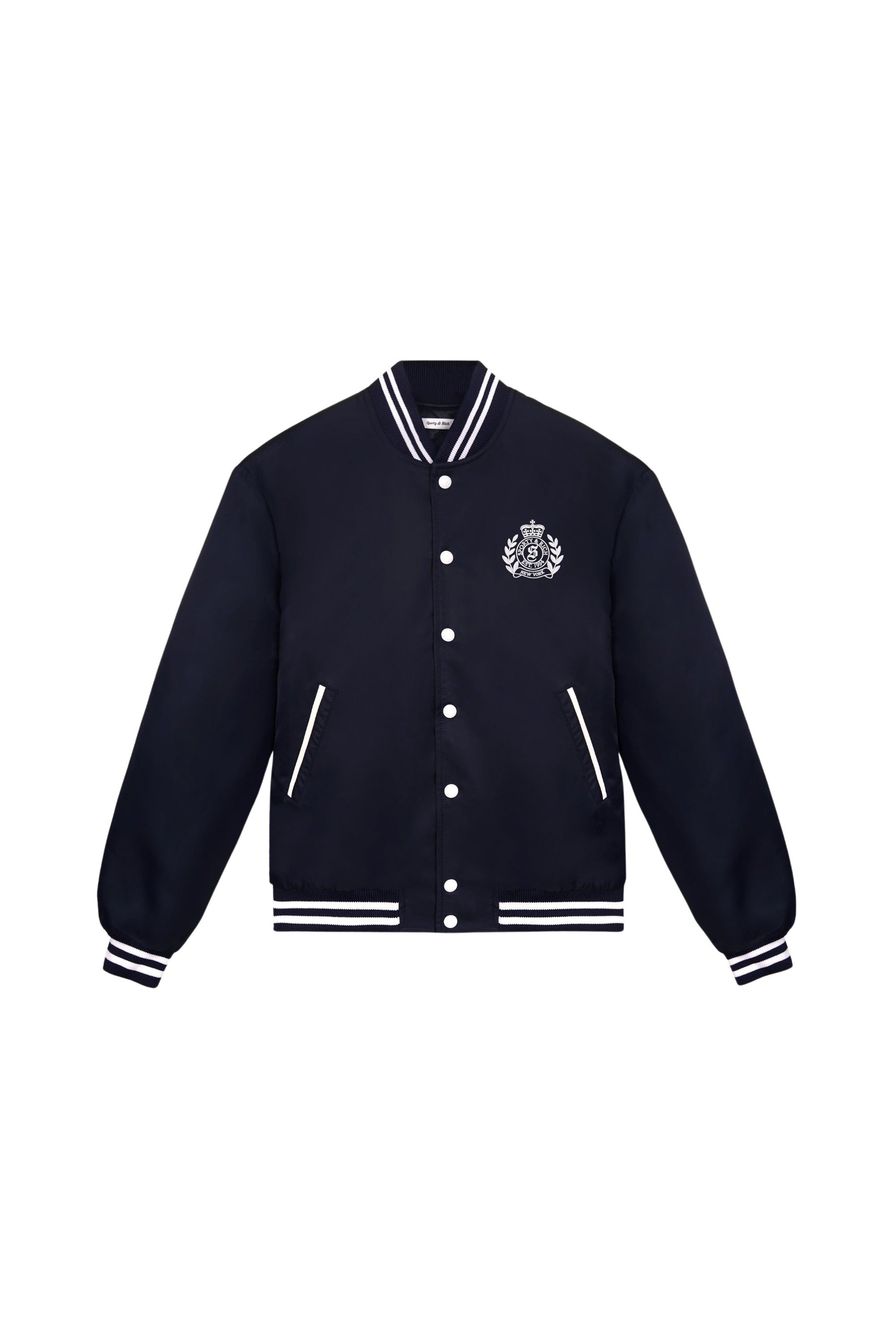 Veste universitaire oversize H&W Crest - Bleu Marine Foncé