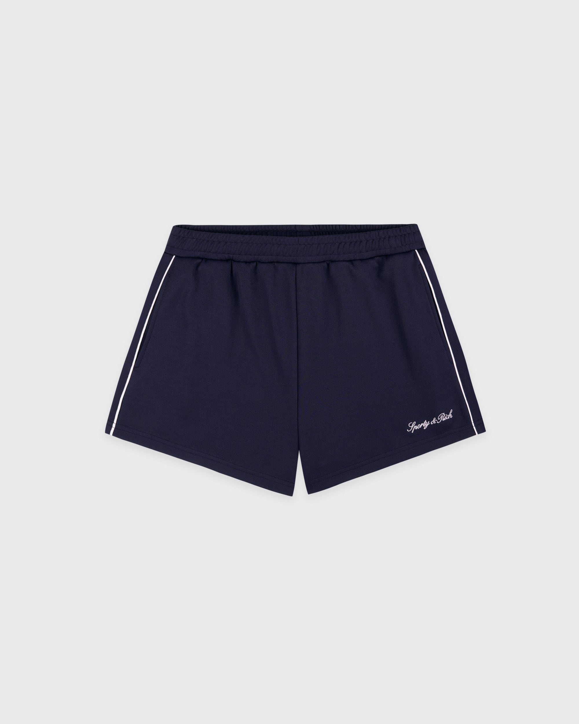 Short de sport rétro avec logo Signature - Bleu marine foncé