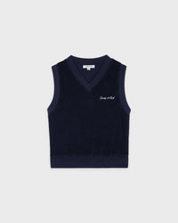 Gilet en tissu éponge Signature Logo - Bleu marine foncé