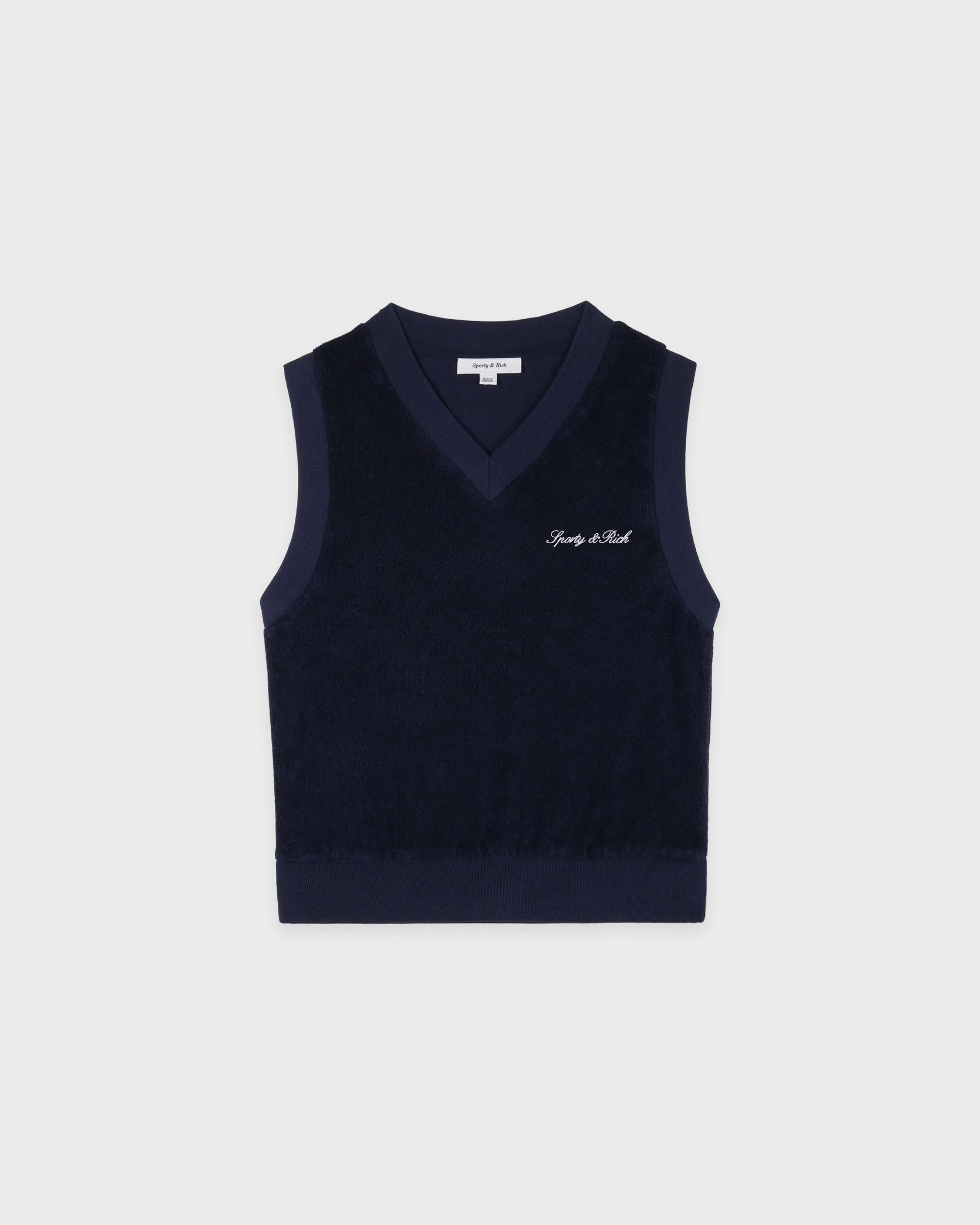 Gilet en tissu éponge Signature Logo - Bleu marine foncé