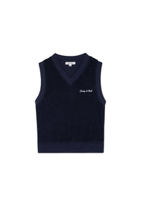 Pull sans manches Signature Logo en éponge - Bleu Marine Foncé