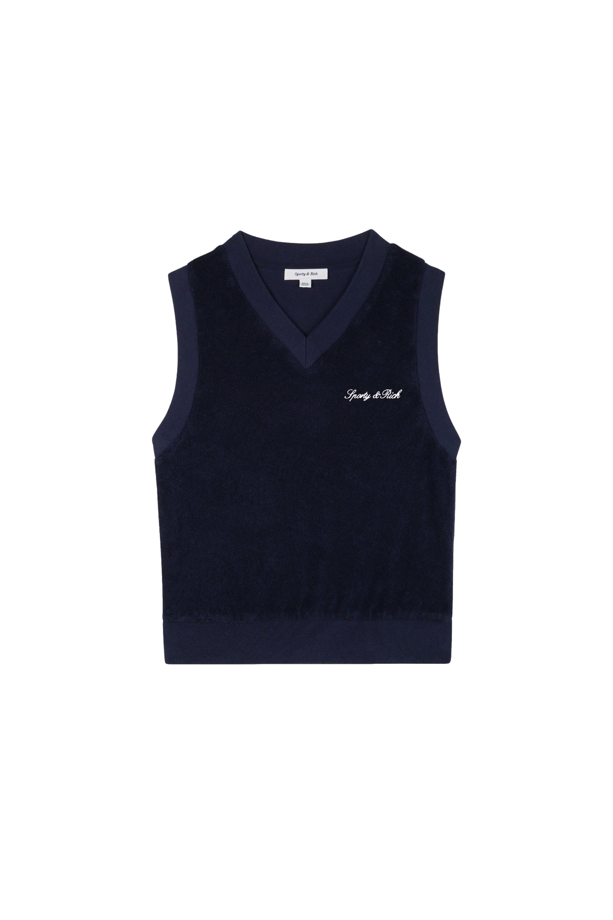 Pull sans manches Signature Logo en éponge - Bleu Marine Foncé
