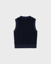 Gilet en tissu éponge Signature Logo - Bleu marine foncé