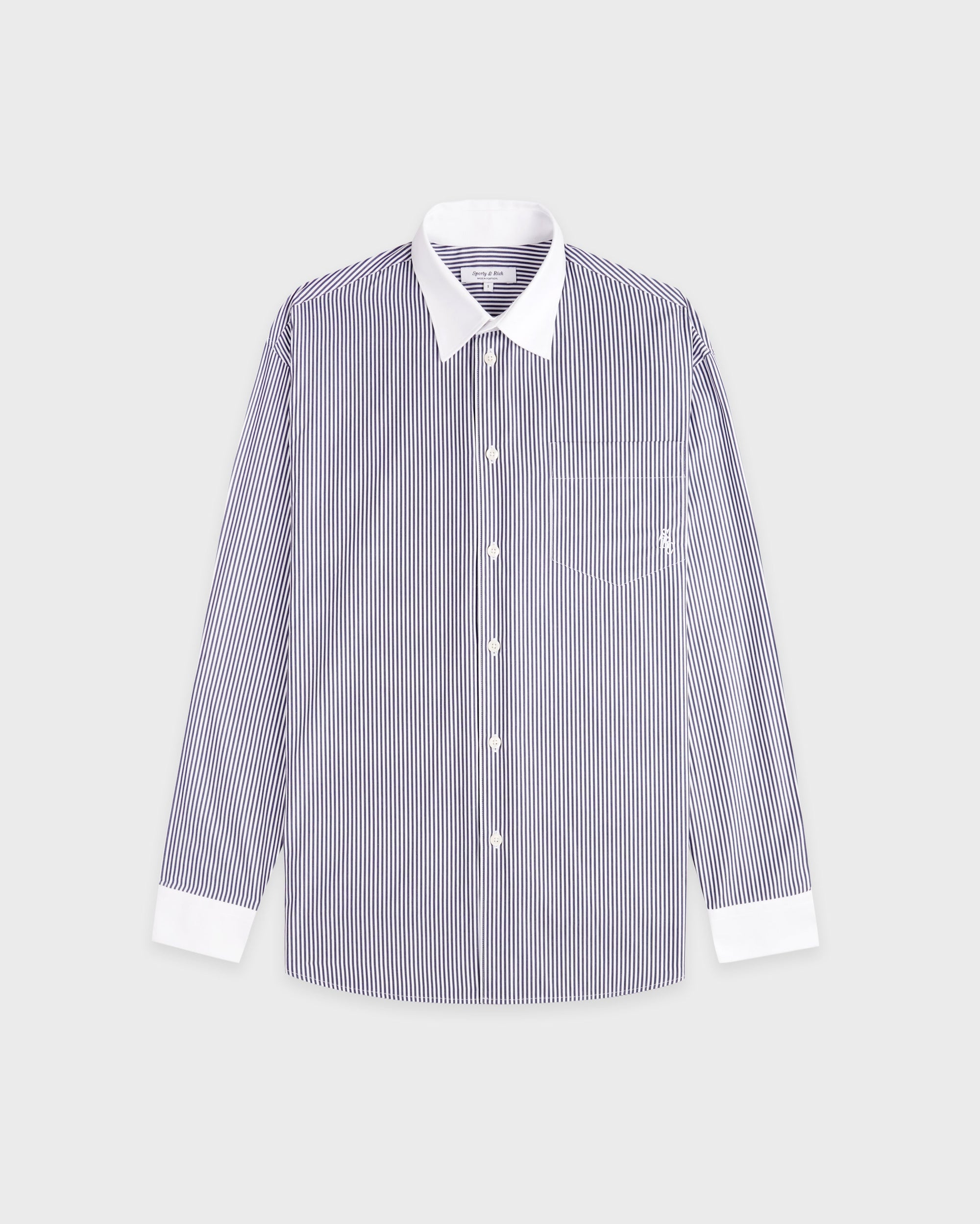 Chemise oversize SRC - Rayures bleu marine
