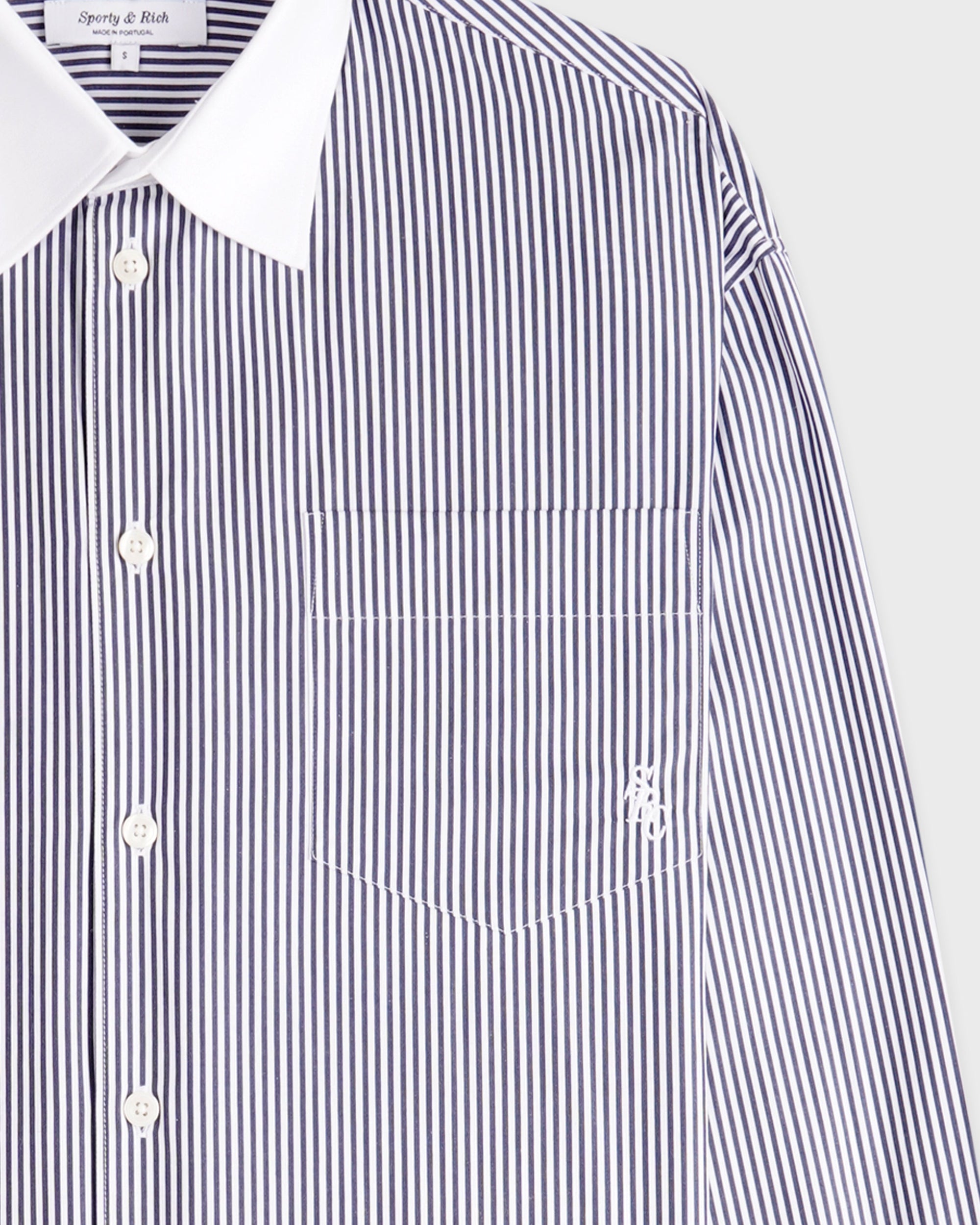 Chemise oversize SRC - Rayures bleu marine