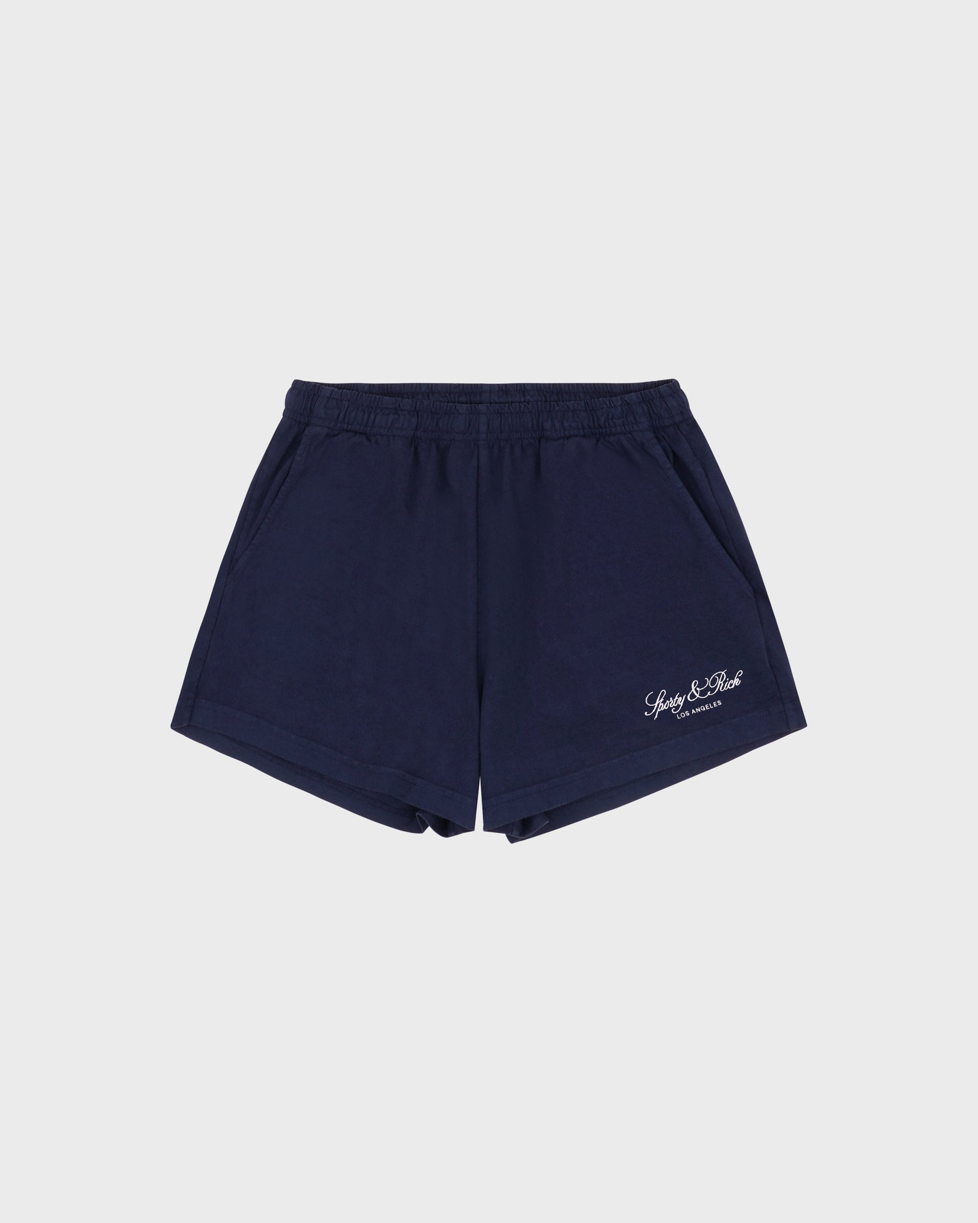 Short disco brodé Vendome LA - Bleu marine/Blanc