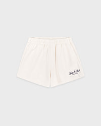 Short de sport Vendome LA brodé « Disco » - Écru/Blanc