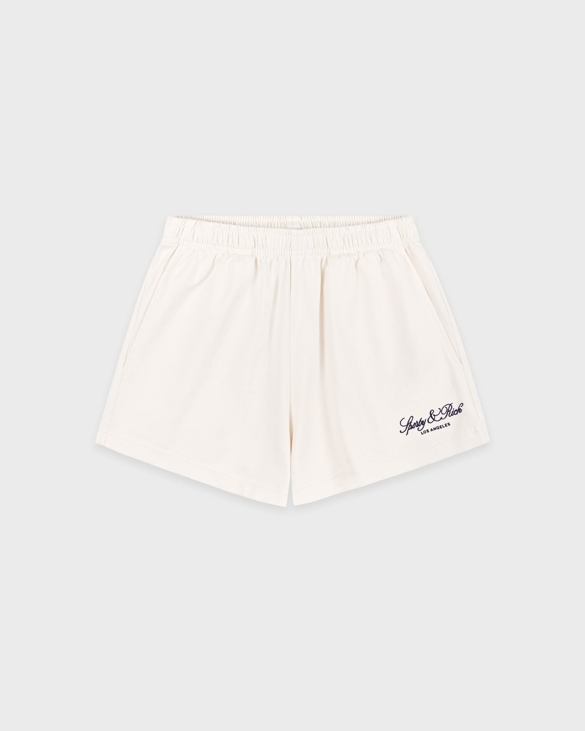 Short de sport Vendome LA brodé « Disco » - Écru/Blanc