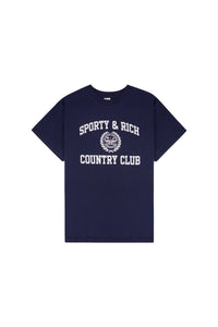 T-shirt Essential Varsity Crest - Bleu Marine & Blanc