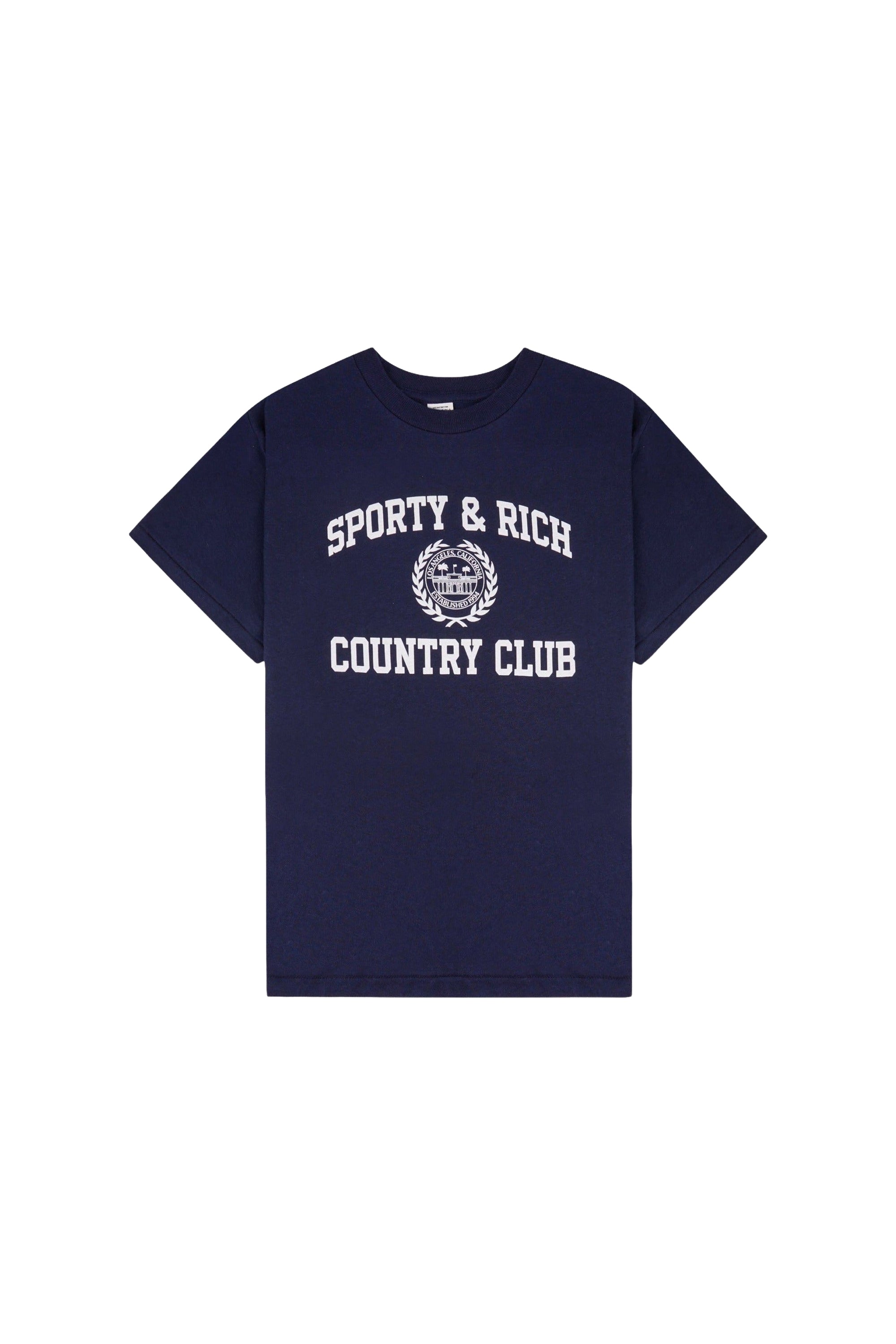 T-shirt Essential Varsity Crest - Bleu Marine & Blanc
