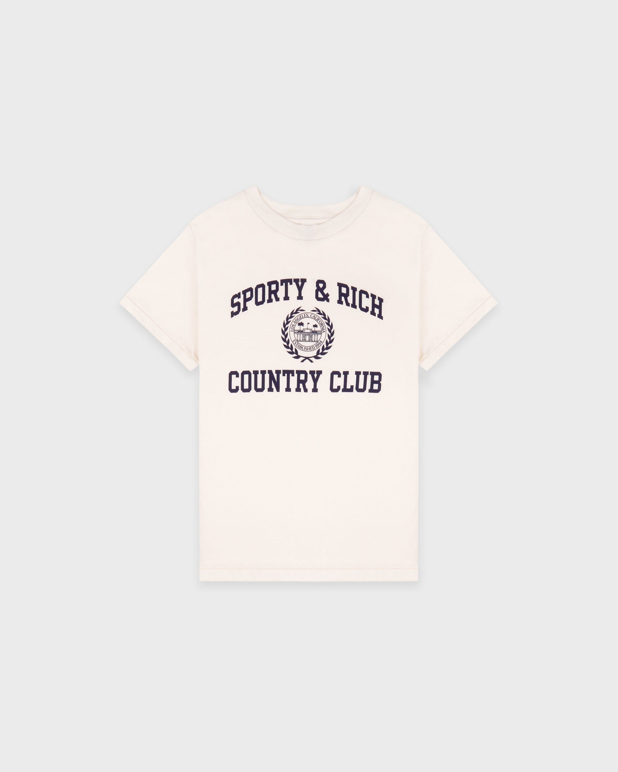 T-shirt Essential Varsity Crest - Écru/Bleu marine