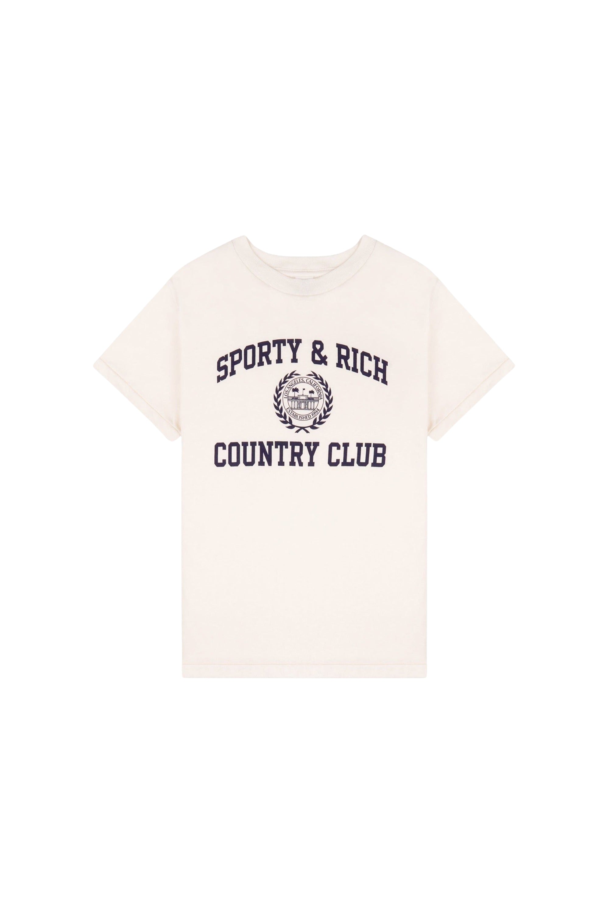 T-shirt Essential Varsity Crest - Écru & Bleu Marine