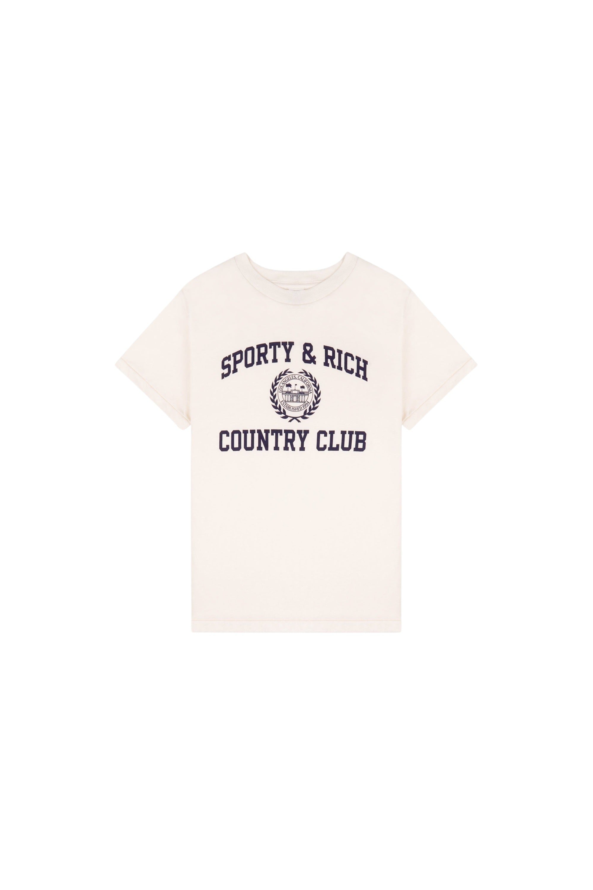 T-shirt Essential Varsity Crest - Écru & Bleu Marine