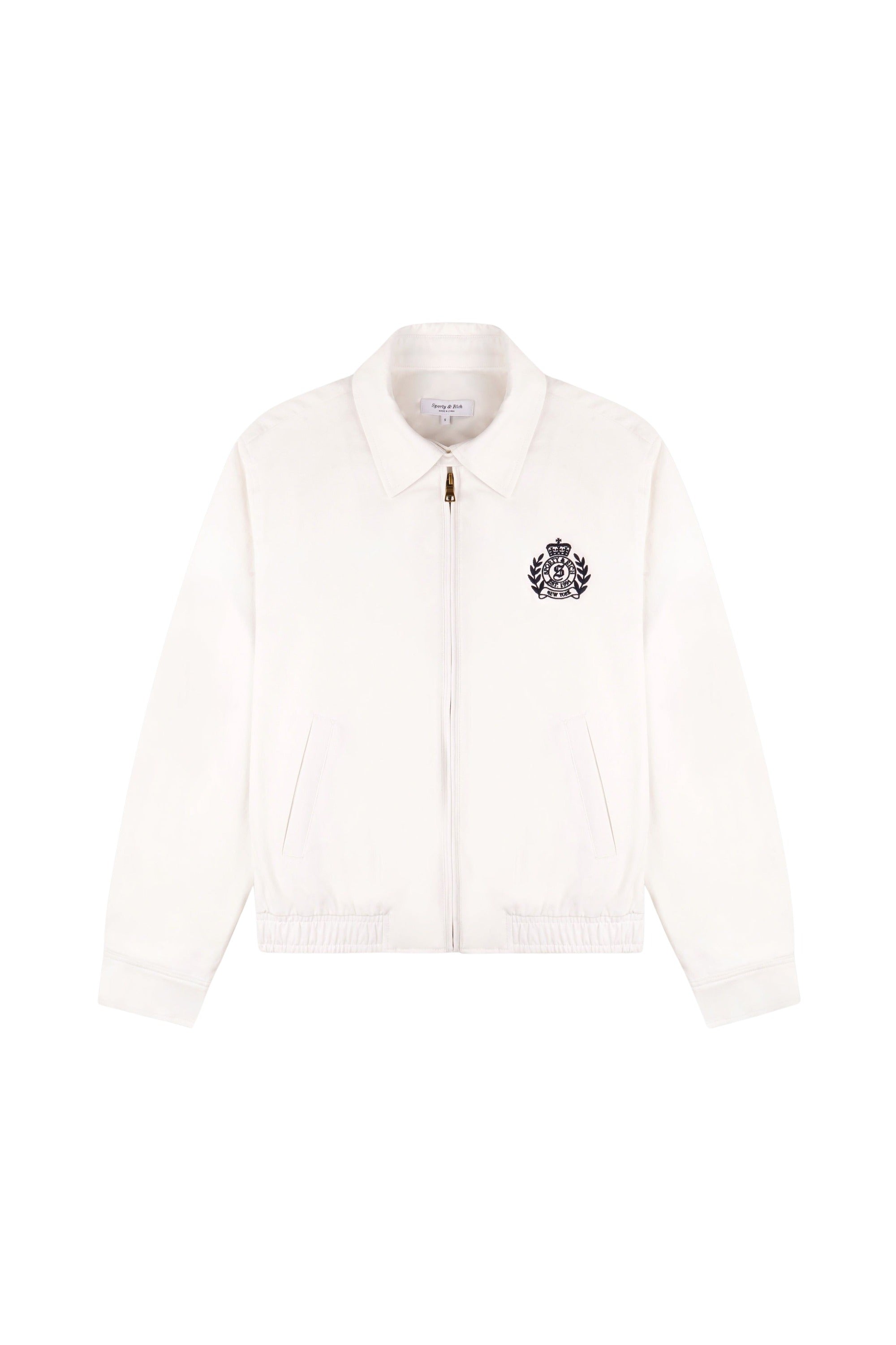 Veste zippée NY Crest - Écru & Bleu Marine