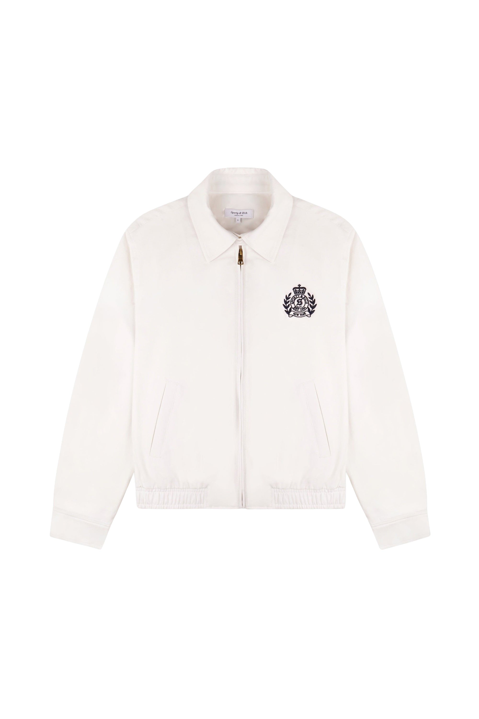 Veste zippée NY Crest - Écru & Bleu Marine