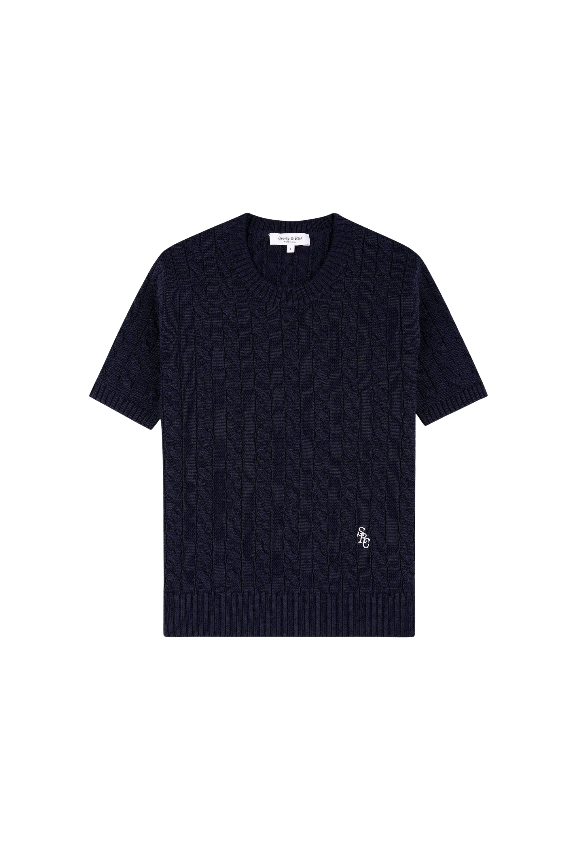SRC cable-knit jumper - Navy Blue & White