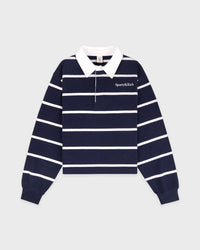 Polo de rugby avec logo Serif - Bleu marine/Blanc