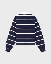 Polo de rugby avec logo Serif - Bleu marine/Blanc