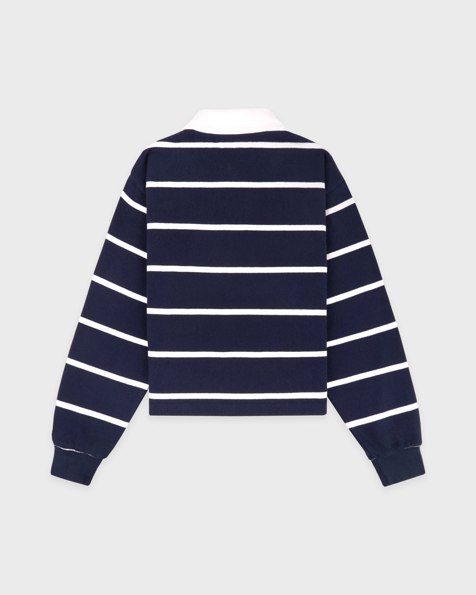 Polo de rugby avec logo Serif - Bleu marine/Blanc