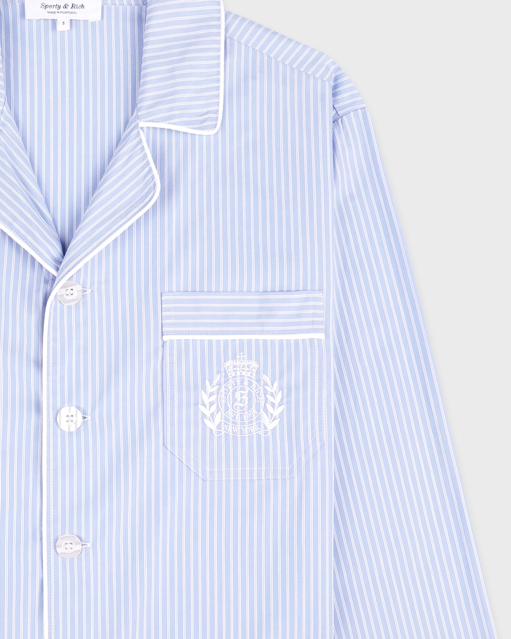 Chemise de pyjama NY Crest - Rayures bleues